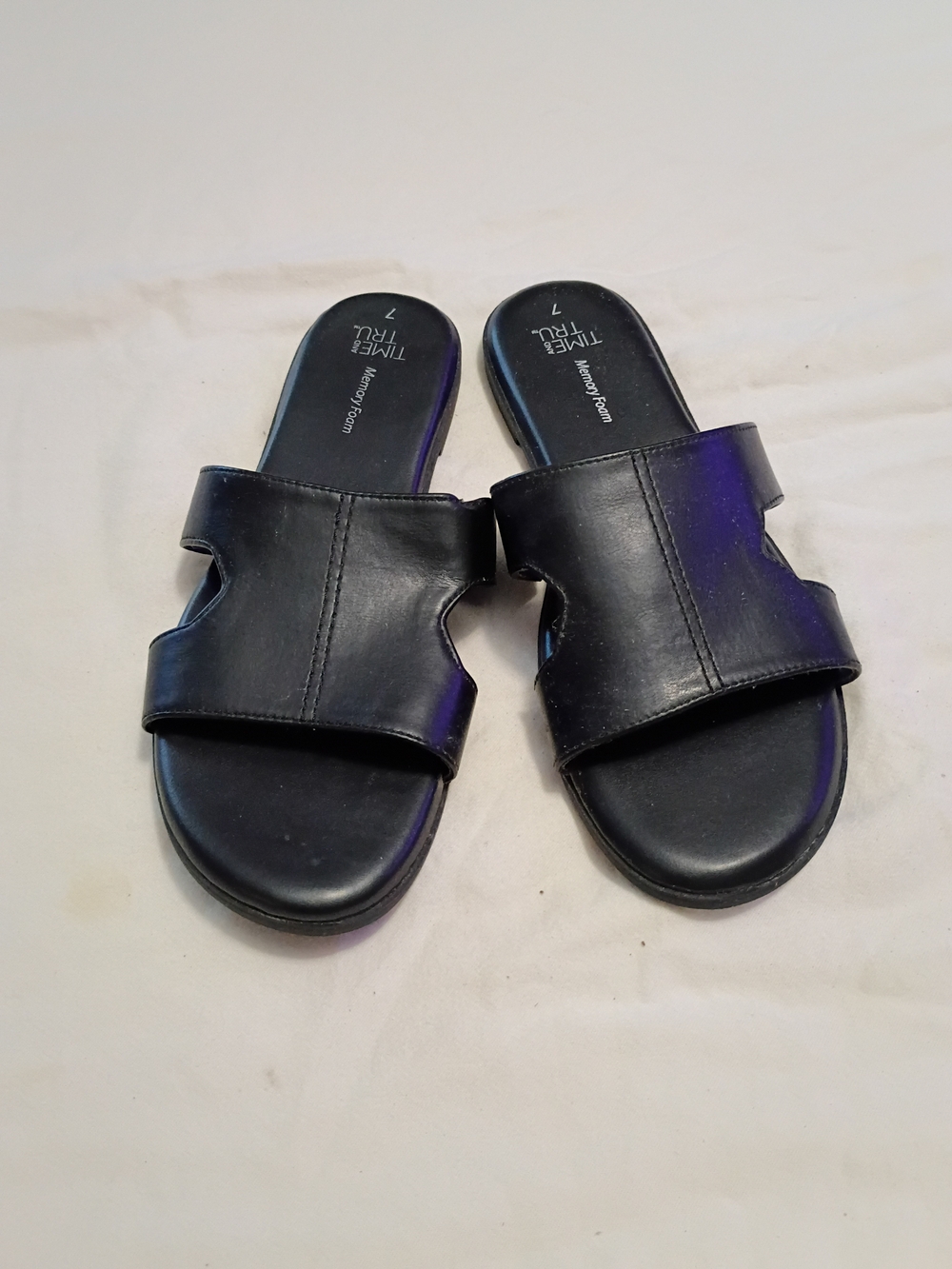 NWOT 2/$10 Time and Tru Black Slide Sandals